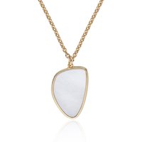 Yellow Gold Plated Mom Of Pearl Summary Pendant