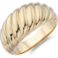Silver 3 Micron Yellow Gold Plated Shell Dome Ring