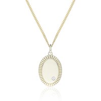 9ct Yellow Gold Cubic Zirconia Oval Signet Pendant