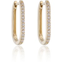 9ct Yellow Gold Pavé Set Cubic Zirconia Hoop Earrings