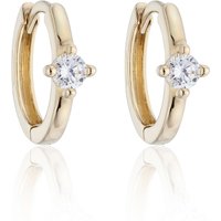 9ct Yellow Gold Micro Cubic Zirconia Hoop Earrings