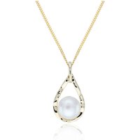 9ct Yellow Gold Pearl Teardrop Pendant