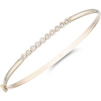 9ct Yellow Gold Cubic Zirconia Rubover Bangle