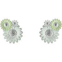 Georg Jensen Silver Plated Rhodium Daisy Stud Earrings 20001311