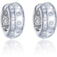 Silver Rub Over Cubic Zirconia Earrings