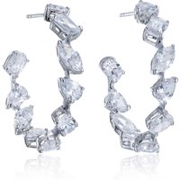 Silver Combine Reduce Cubic Zirconia Earrings