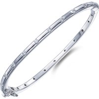 Silver Rub Over Cubic Zirconia Bangle
