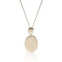 Yellow Gold Plated Brushed Drop Pendant