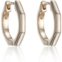 Yellow Gold Plated Hexagon Hoop Earrings