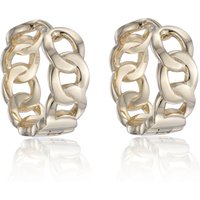Yellow Gold Plated Chain Hoop Earrings
