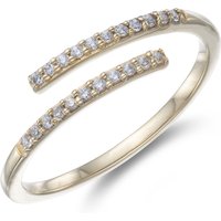 Silver 3 Micron Plated Cubic Zirconia Pass Over Ring