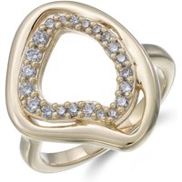 Silver 3 Micron Plated Cubic Zirconia Open Summary Ring