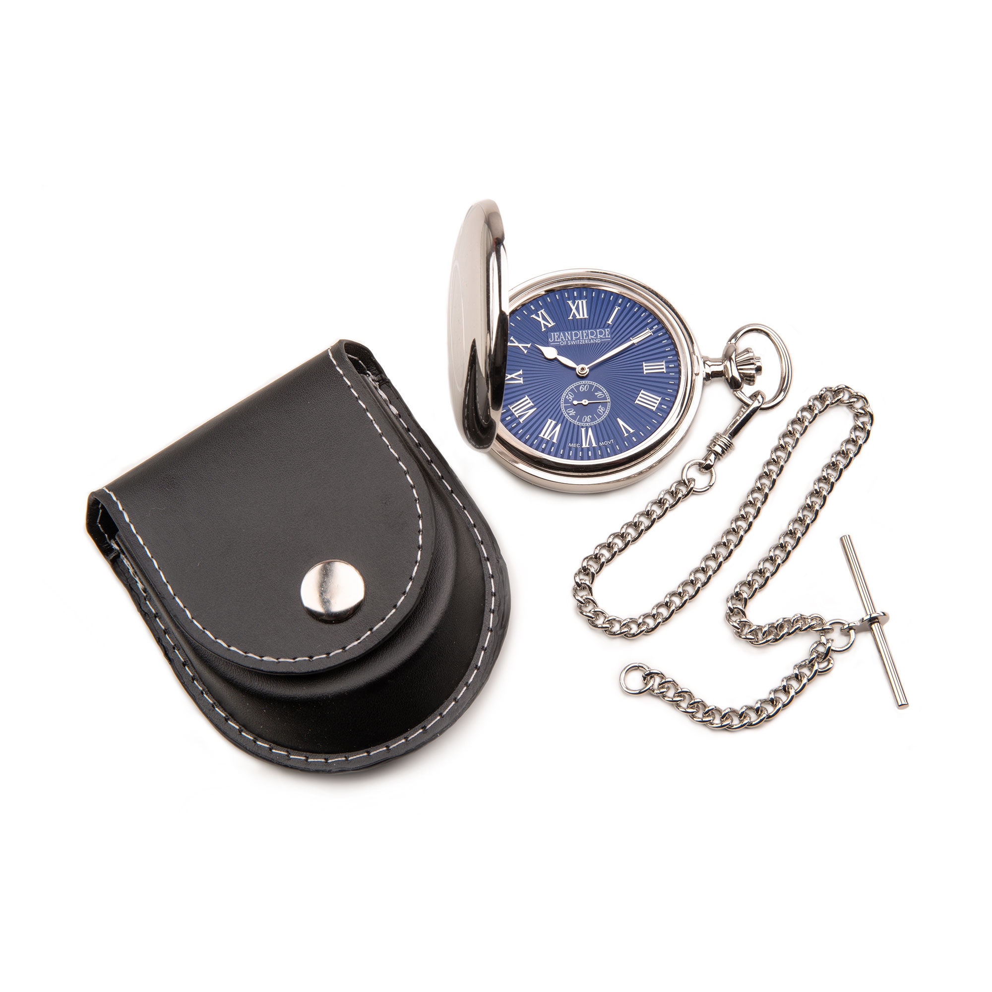 Jean Pierre Chrome Plated Quartz Pocket Watch D36