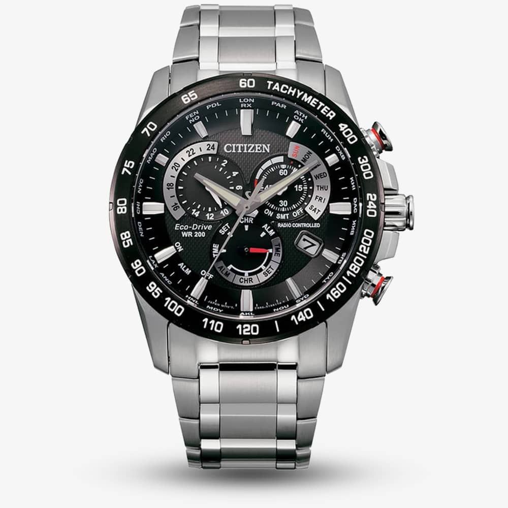 Citizen Mens Eco-Drive Perpetual Chrono A-T Bracelet Watch CB5898-59E