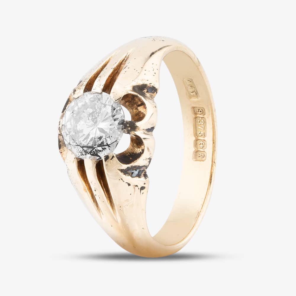 Pre-Owned 18ct Yellow Gold 0.80ct Brilliant Cut Diamond Signet Ring 41341082