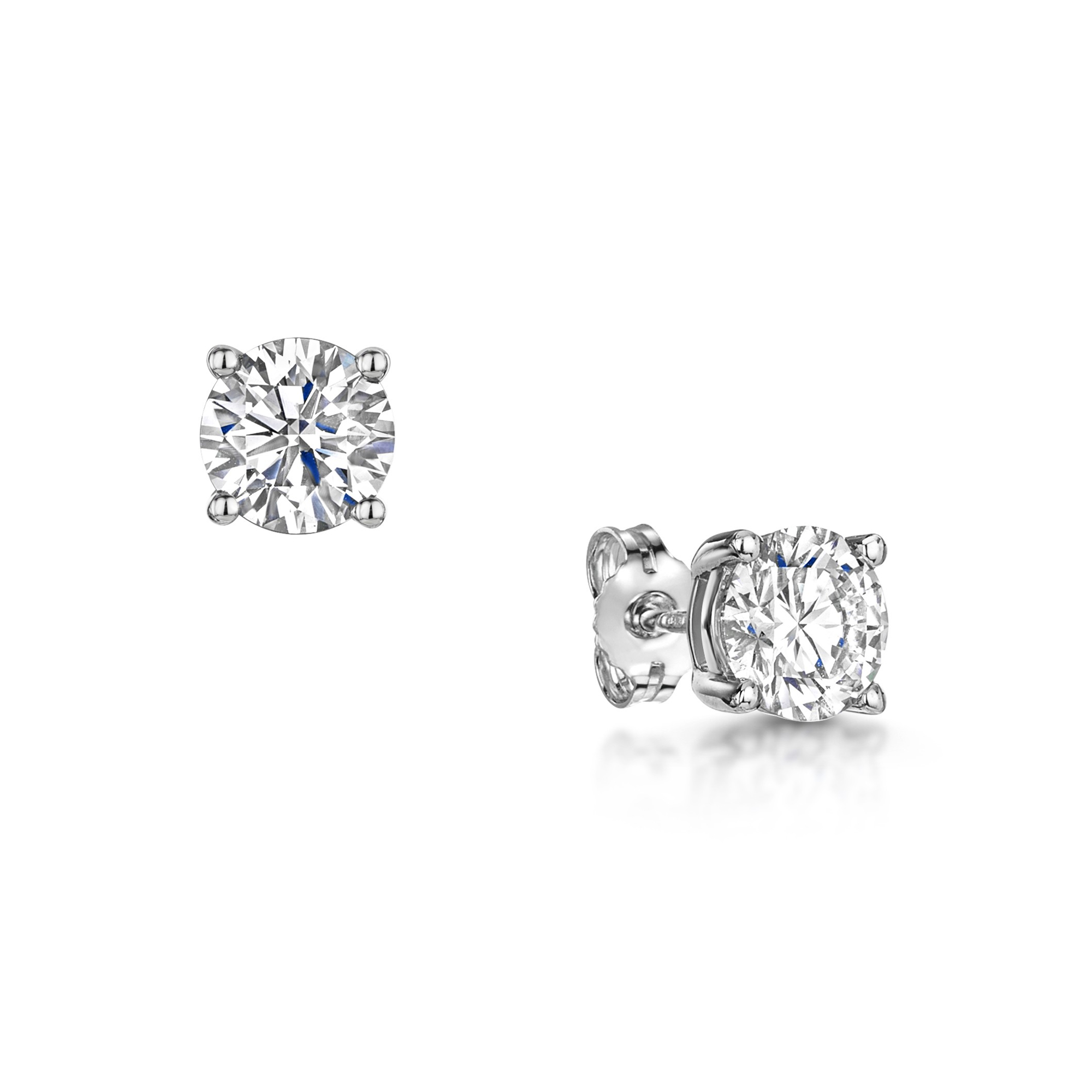 Platinum Lab Grown 2.00ct Spherical Sensible Diamond Earrings