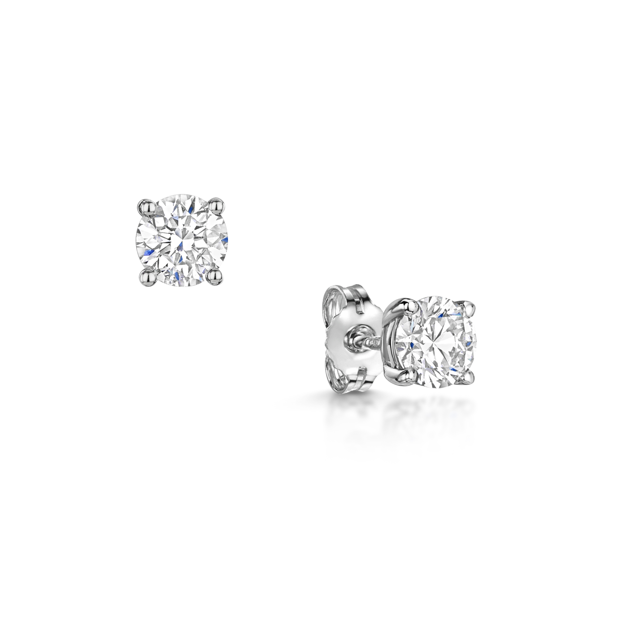 Platinum Lab Grown 1.00ct Spherical Sensible Diamond Earrings