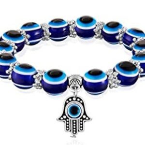2-Piece Evil Eye Necklace with Bracelet Set