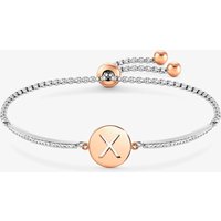 Nomination Milleluci Two-Tone Initial X Half Bangle Toggle Bracelet 028007/024