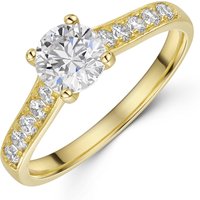 9ct Yellow Gold Spherical Good Cubic Zirconia with shoulders
