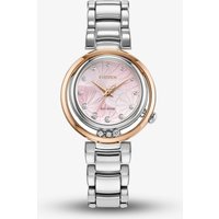 Citizen L Arcly Two Colour Mother Of Pearl Pink Diamond Watch EM1114-80Y