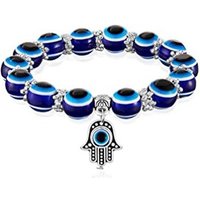 2-Piece Evil Eye Necklace with Bracelet Set