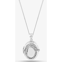 Silver Cubic Zirconia Oval Locket Necklace 8.65.1884