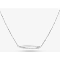 Silver & Cubic Zirconia Open Oval Necklace 2THB020704