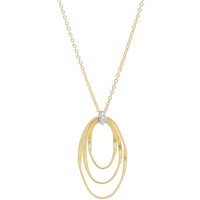 Marco Bicego Marrakech Onde 18ct Yellow Gold 0.03ct Diamond Small Coil Pendant Necklace CG785B YW M5