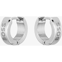 BOSS Odell Silver Logo Small Hoop Earrings 1580654
