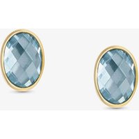 Nomination Gold Plated Sky Blue Cubic Zirconia Oval Stud Earrings 027841/006