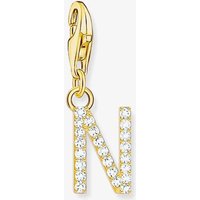 THOMAS SABO Gold Plated Cubic Zirconia Letter N Charm 1977-414-14