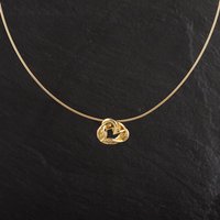 Pre-Owned 18ct Yellow Gold Diamond Pendant & 16.5" Wire Chain 4114255