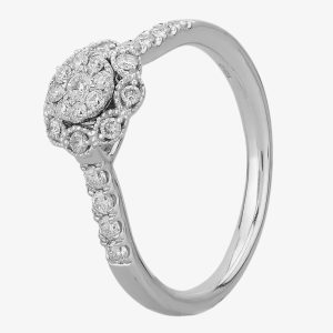 9ct White Gold 0.50ct Diamond Floral Cluster Ring THR19151-75E J