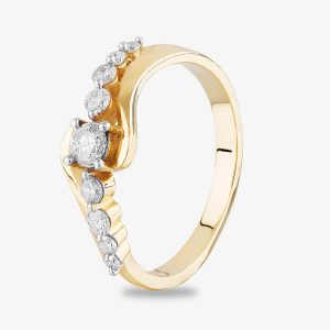 9ct Yellow Gold 0.50ct Diamond Gradient Twist Ring THR14454-50V P