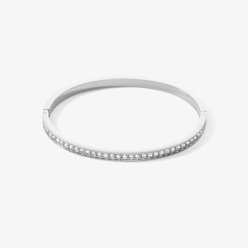 Coeur De Lion Stainless Steel White Crystal Bangle 0127/33-1817