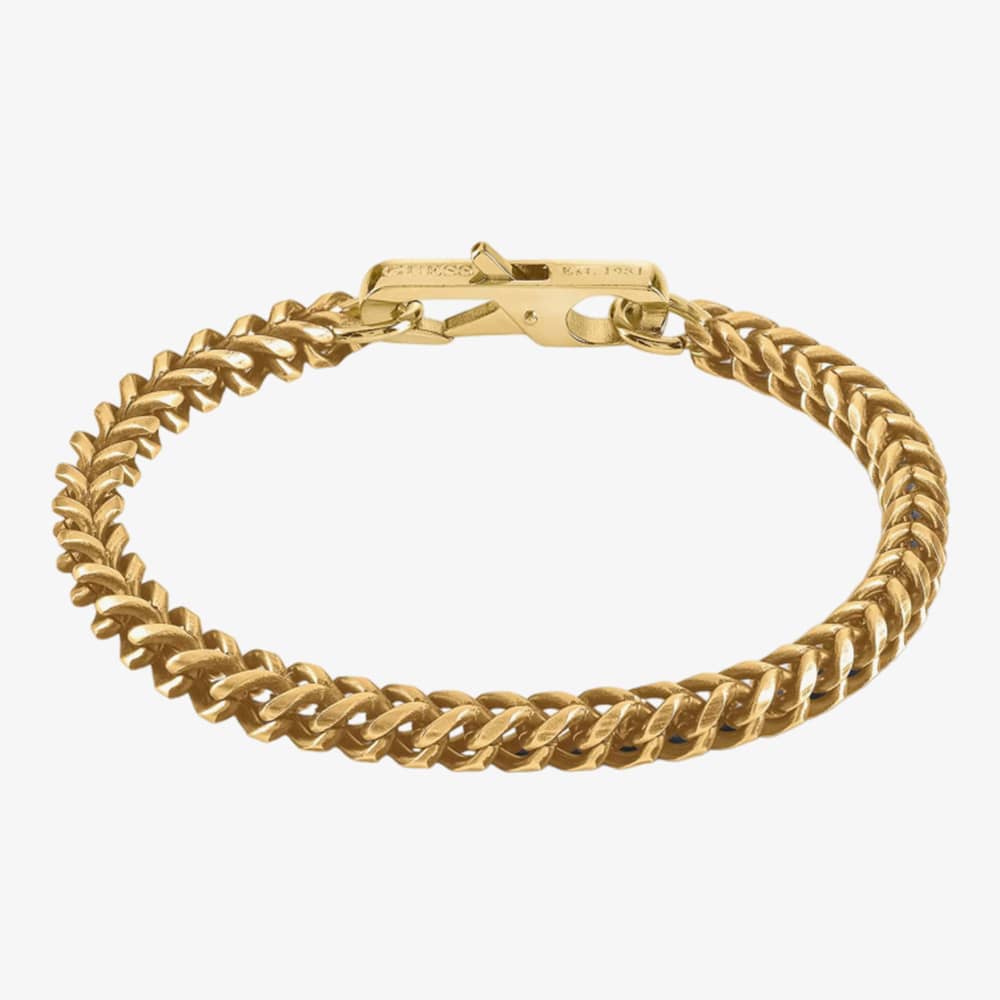 Guess My Chains Gold Plated Foxtail Chain Bracelet JUMB01338JW YG L