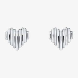 Ted Baker Linrie Silver Tone Heart Stud Earrings TBJ3685-01-03