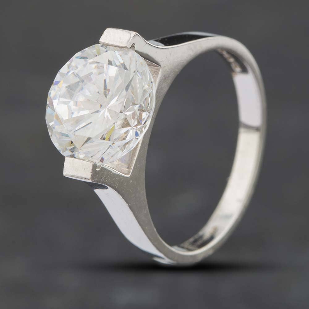 Pre-Owned 14ct White Gold Cubic Zirconia Solitaire Ring 41101304