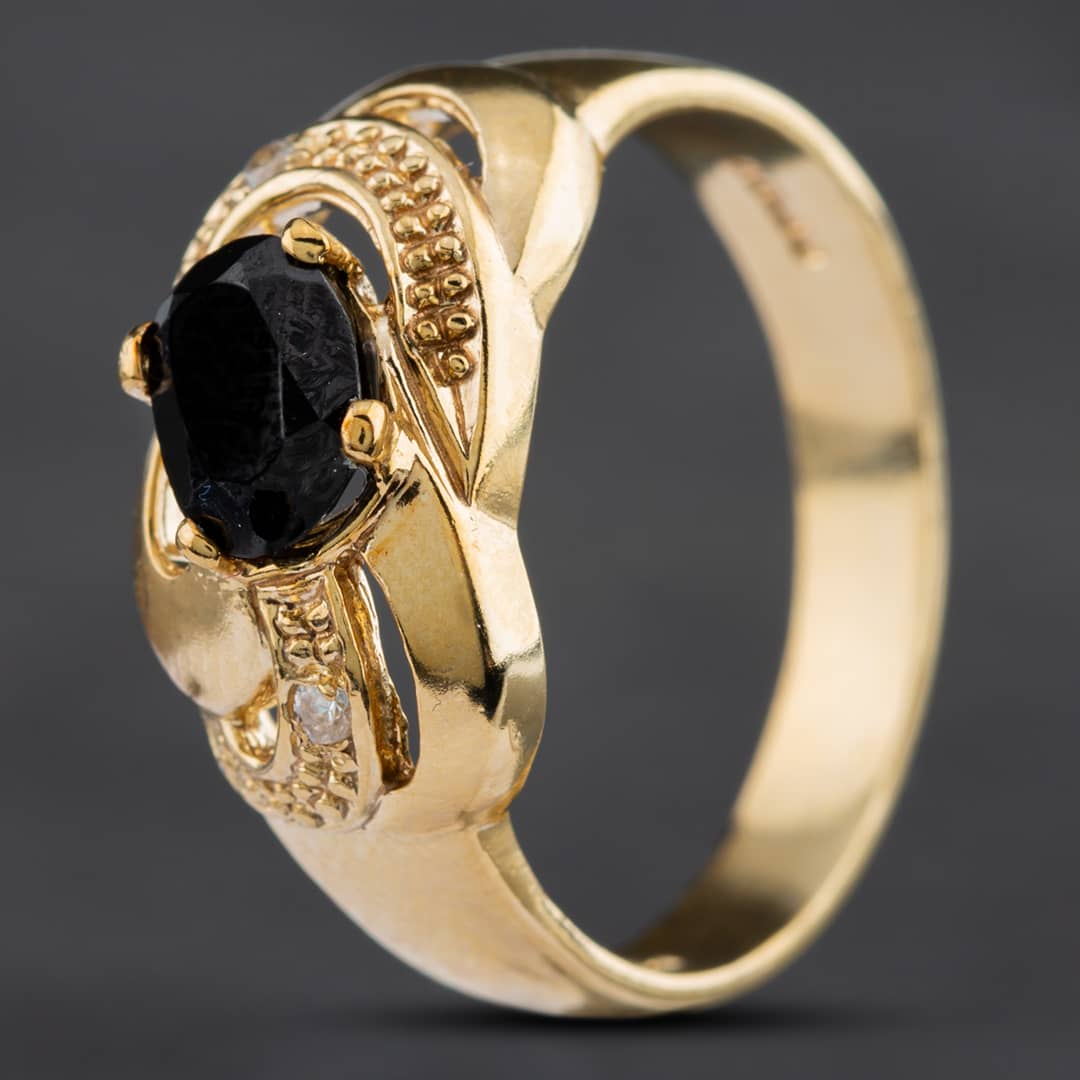 Pre-Owned 9ct Yellow Gold Tourmaline & Cubic Zirconia Dress Ring 4129760
