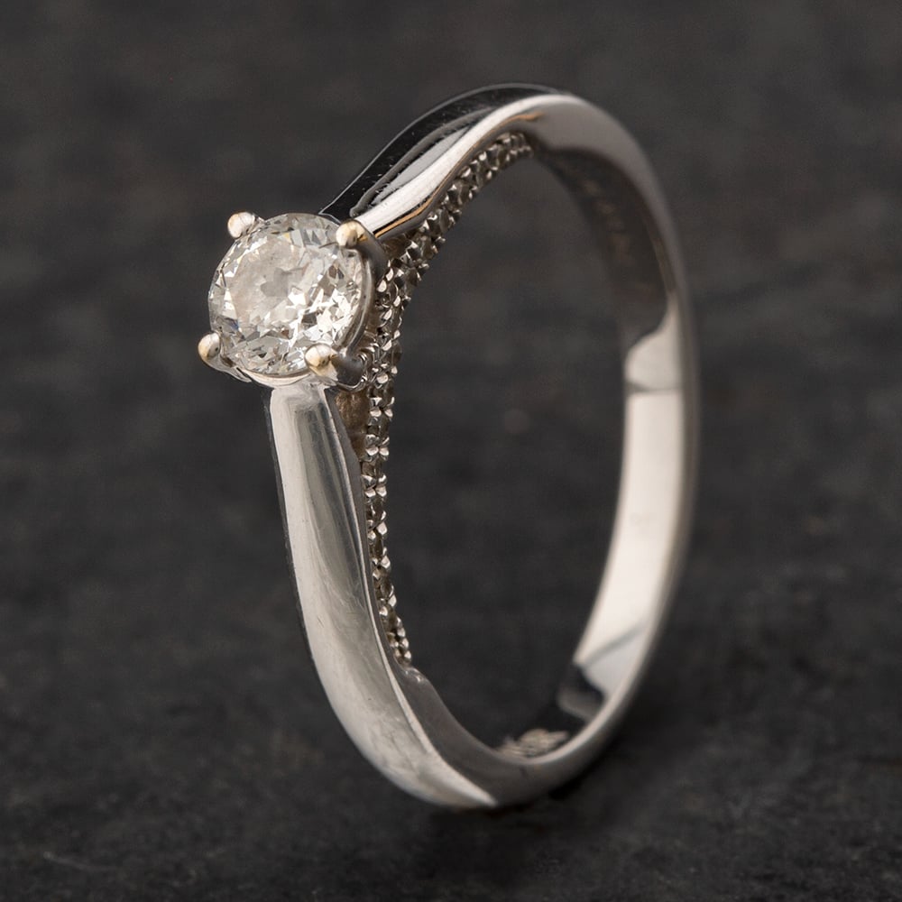 Pre-Owned 18ct White Gold 0.50ct Brilliant Cut Diamond Solitaire Ring 4148110