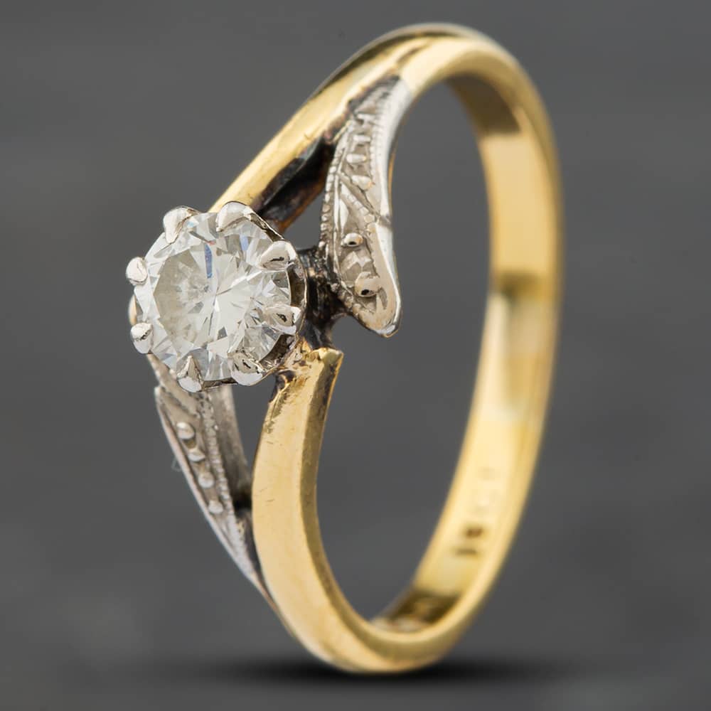 Pre-Owned Vintage Yellow Gold Brilliant Cut Solitaire Ring 41481153