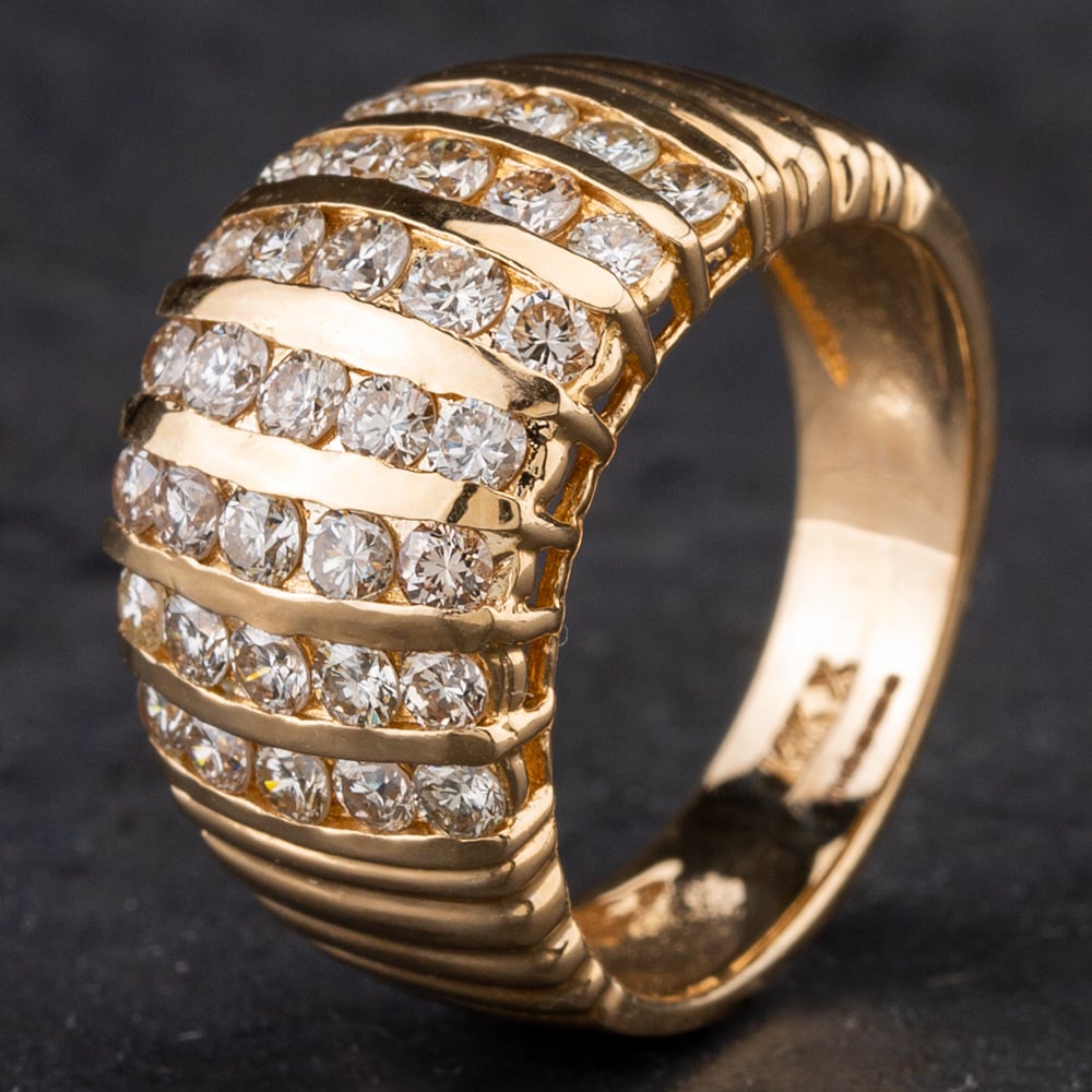 Pre-Owned 14ct Graduated Diamond 7 Row Band Ring 4328785
