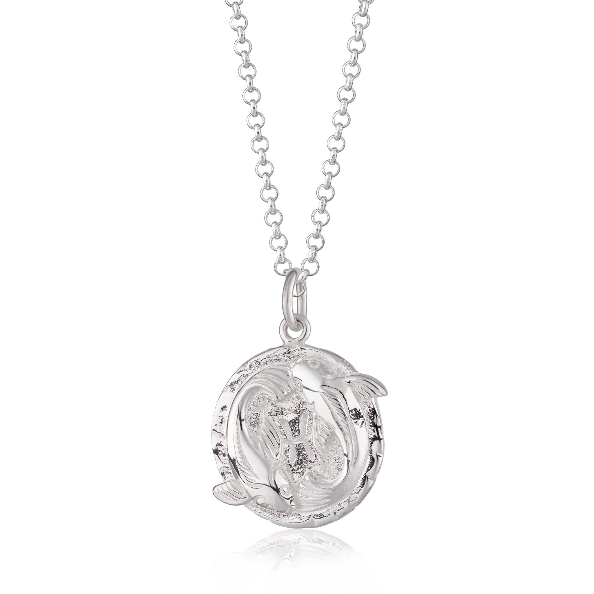 Silver Pisces Zodiac Necklace