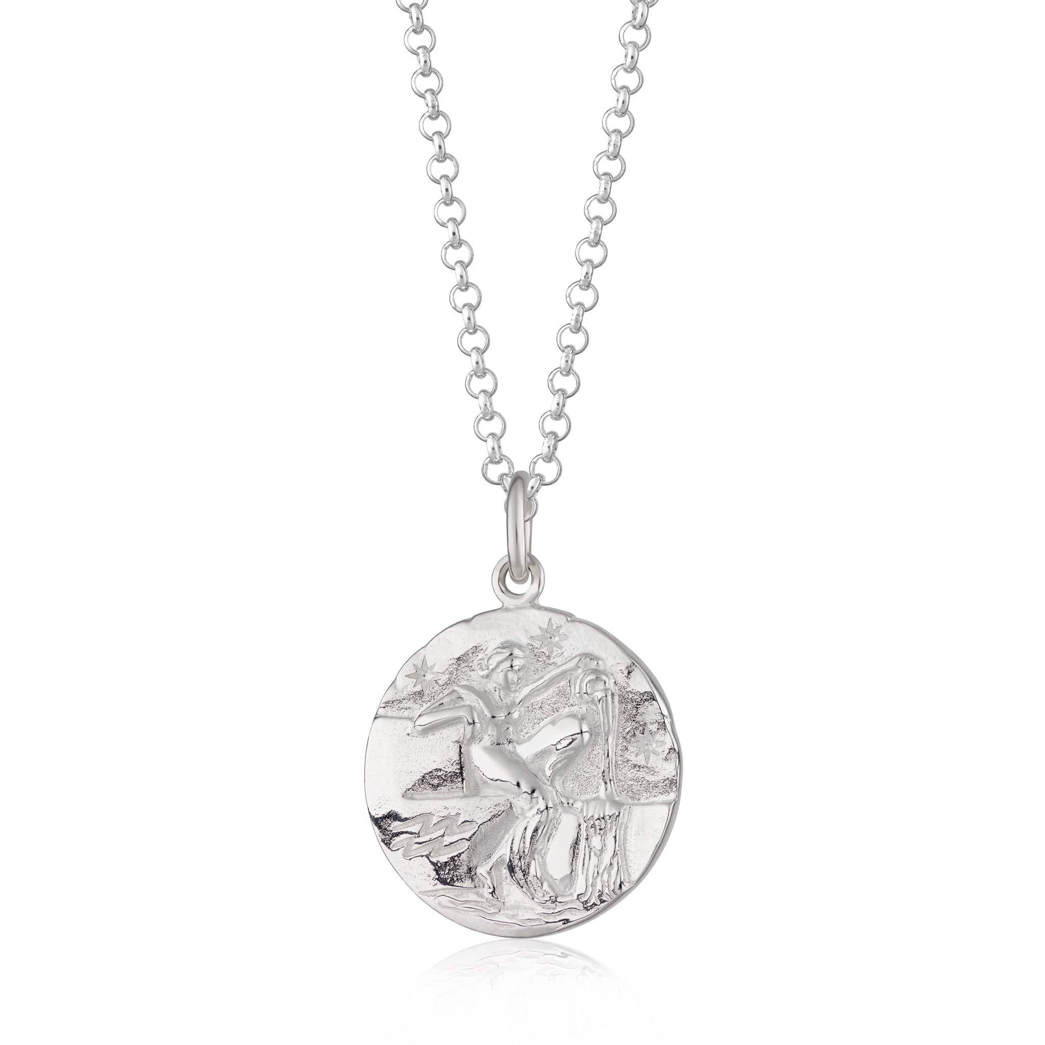 Silver Aquarius Zodiac Necklace