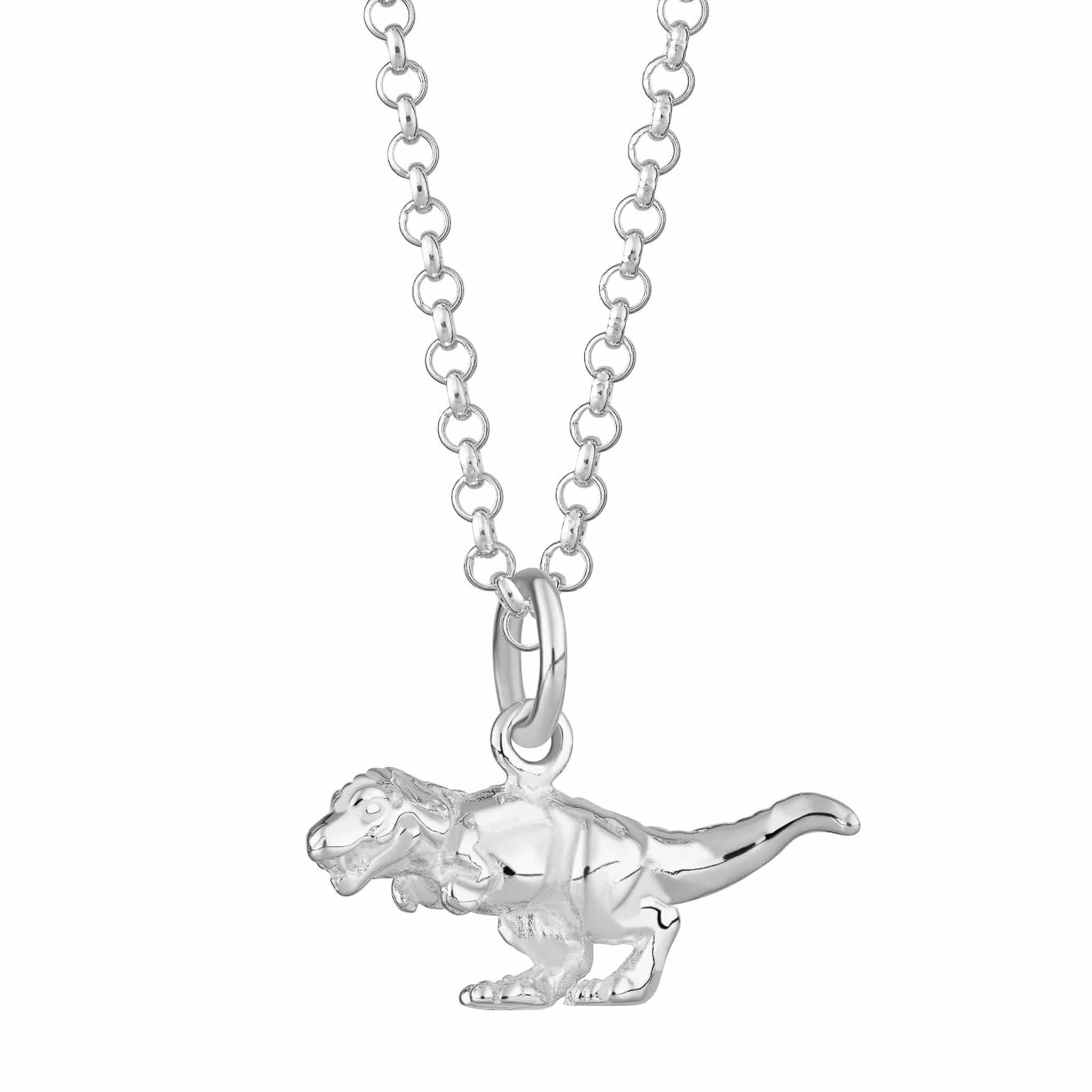 Silver T-Rex Dinosaur Necklace