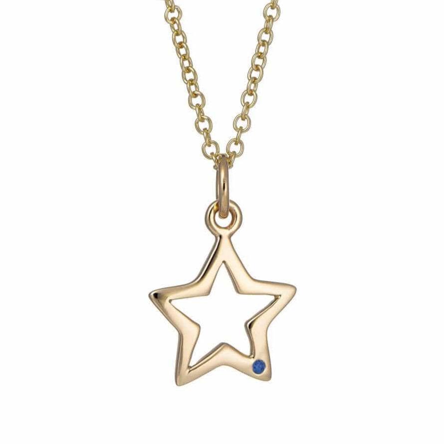 Cast 9 Carat Gold Open Megastar Necklace With Sapphire