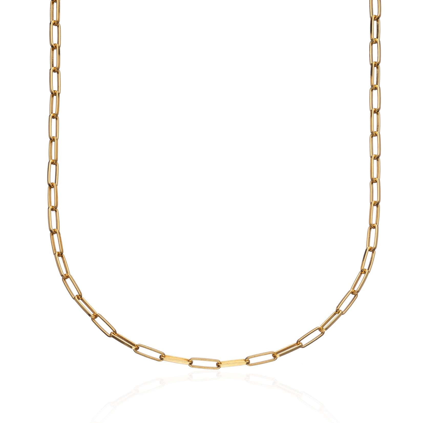 Gold Plated Field Hyperlink Chain Necklace