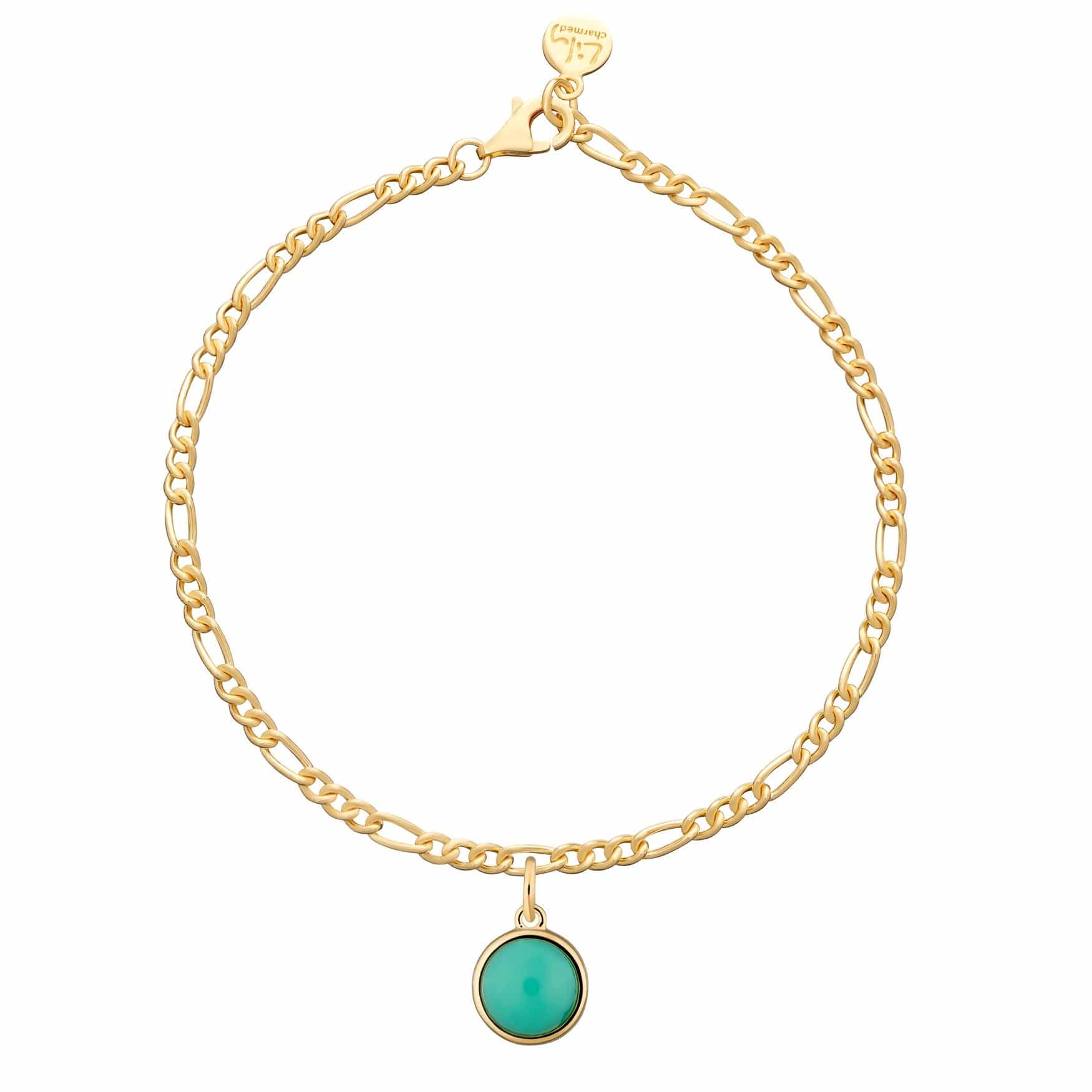 Gold Plated Therapeutic Stone Figaro Attraction Bracelet