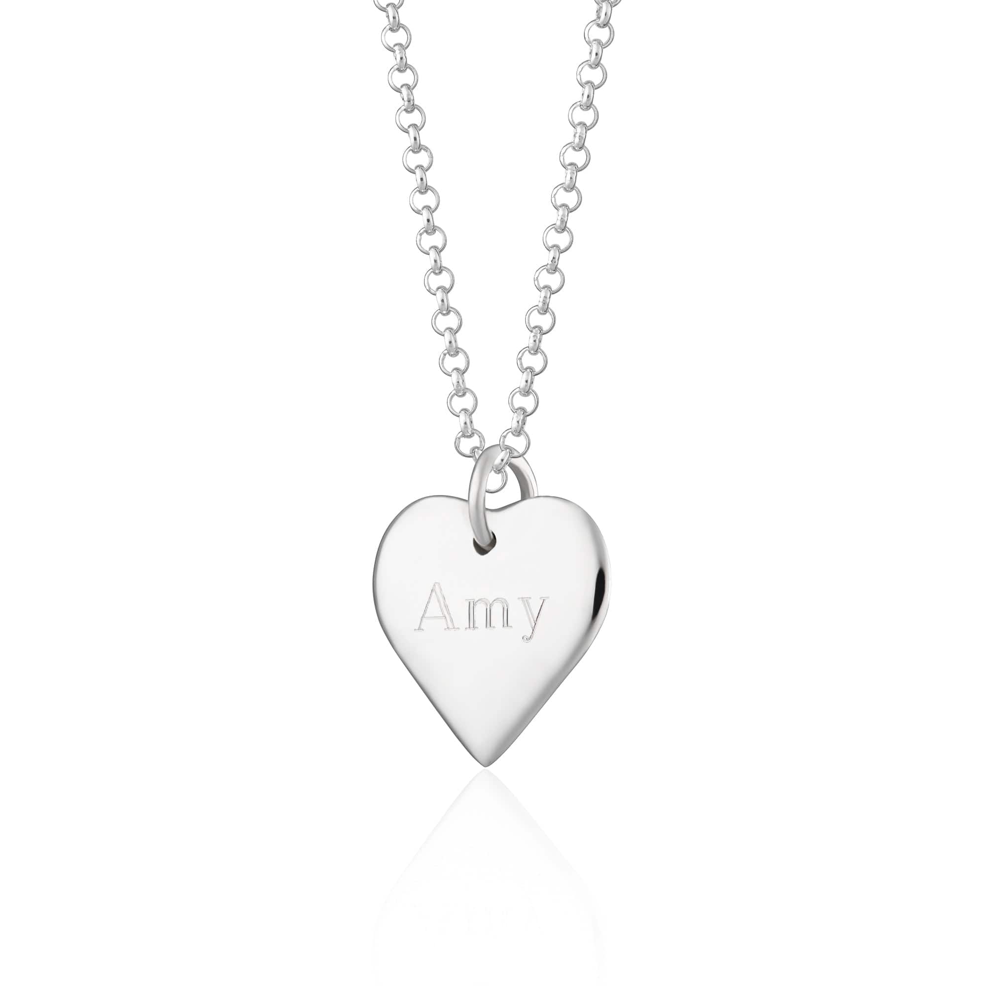 Engraved Silver Center Necklace (Medium)
